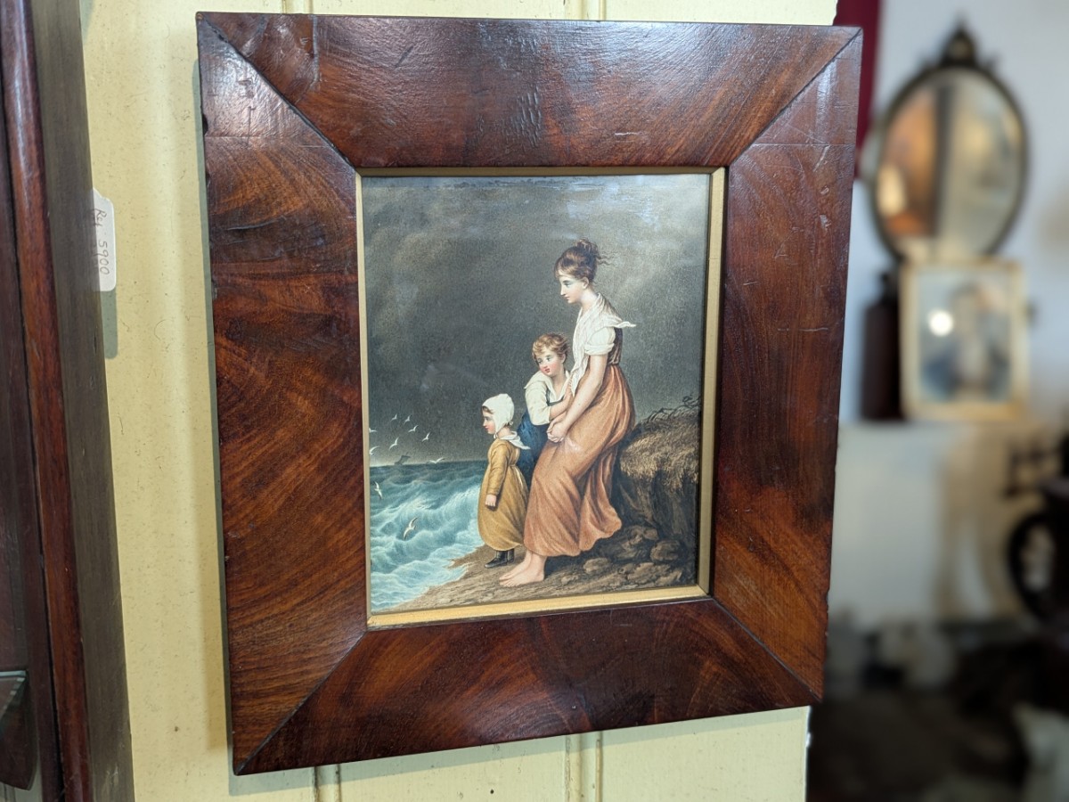 19th Century Watercolour 'Family Awaiting Return'